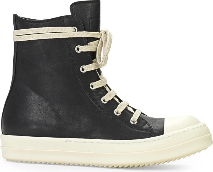 Leather High Top Ramones Black Sneakers