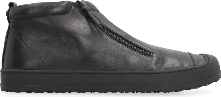 Leather High-top Sneakers