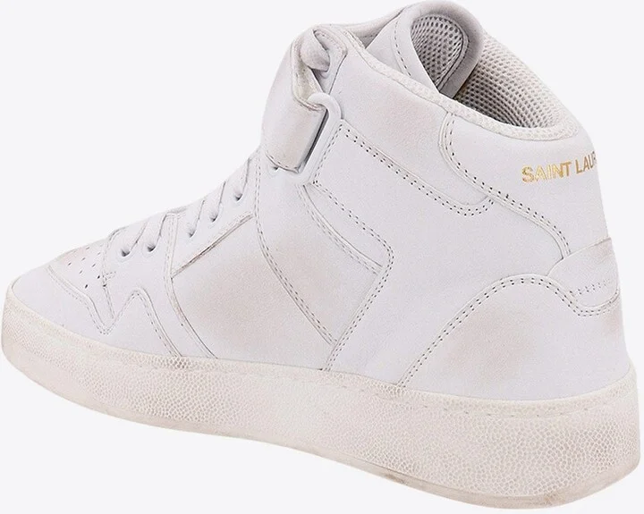Leather High-Top Sneakers with Logo - Image 2