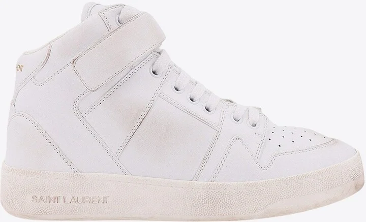 Leather High-Top Sneakers with Logo