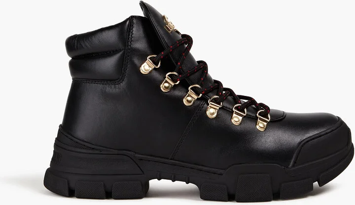 Leather hiking boots