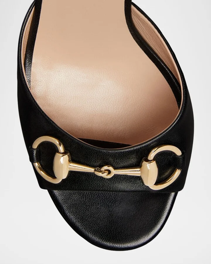 Leather Horsebit Platform Sandals - Image 4