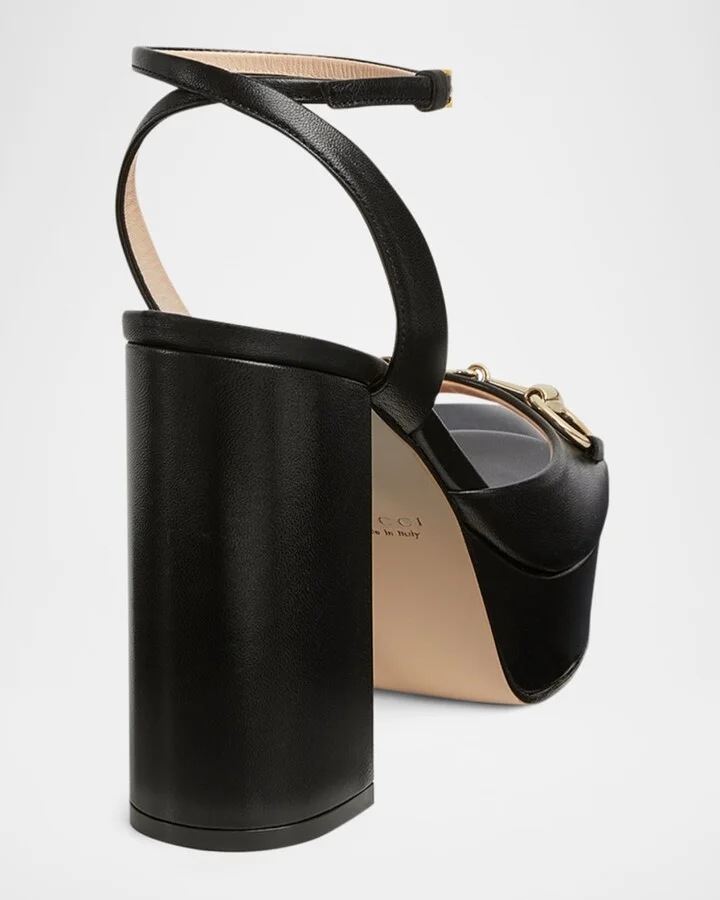 Leather Horsebit Platform Sandals - Image 6