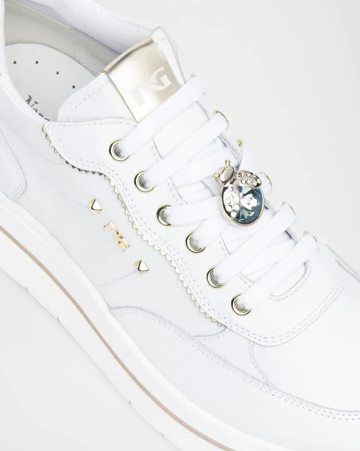 Leather Jeweled Low-Top Sneakers - Image 3