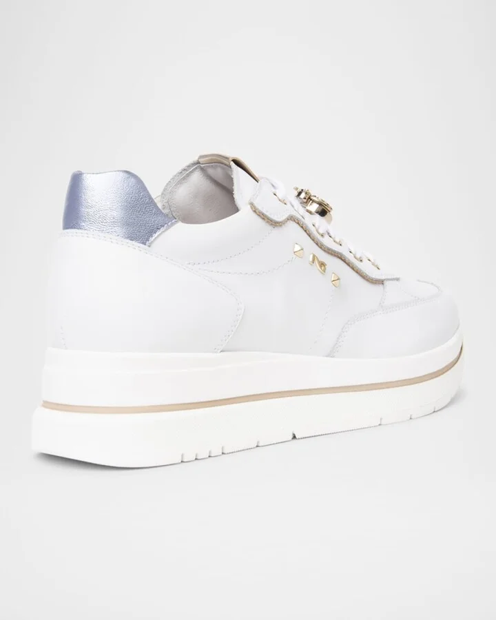 Leather Jeweled Low-Top Sneakers - Image 4