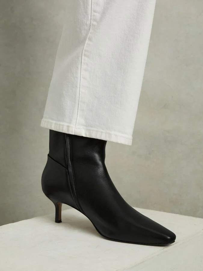 Leather Kitten-heel Ankle Boots - Image 2