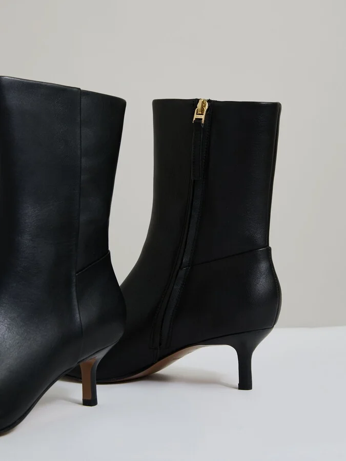 Leather Kitten-heel Ankle Boots - Image 4