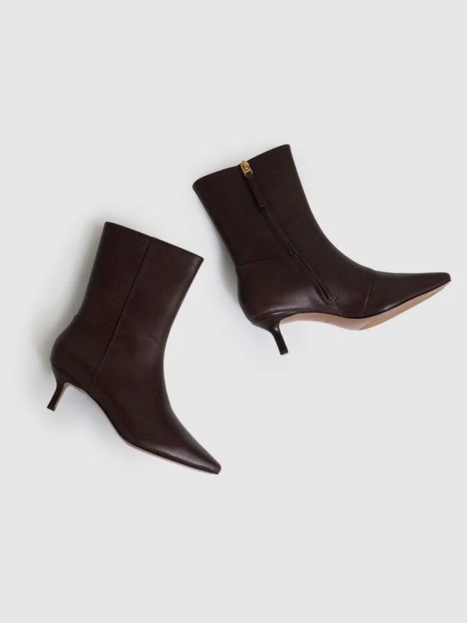 Leather Kitten-heel Ankle Boots - Image 3