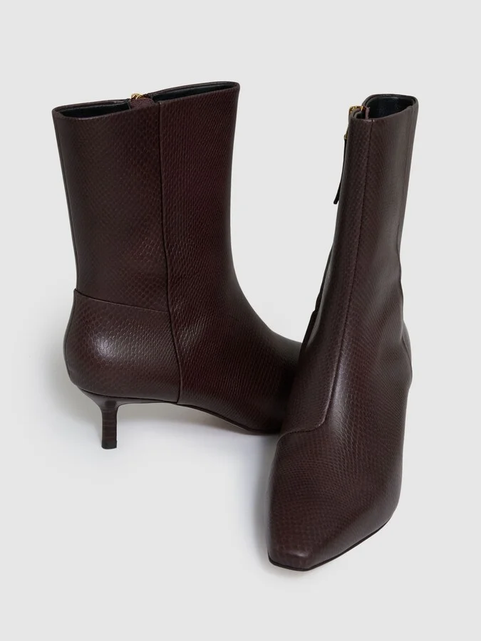 Leather Kitten-heel Ankle Boots - Image 4