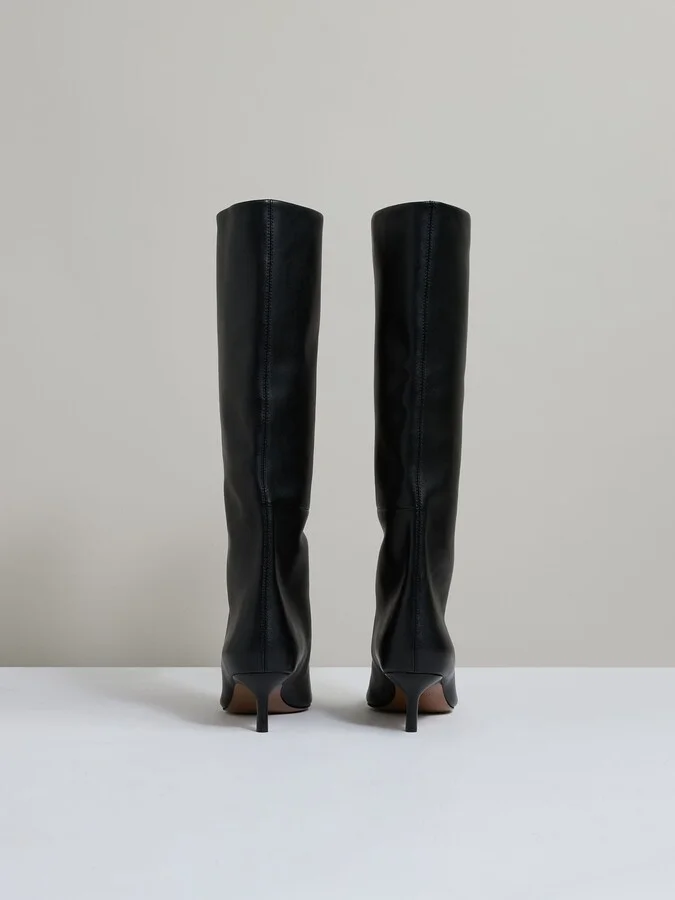 Leather Kitten Heel Boots - Image 5