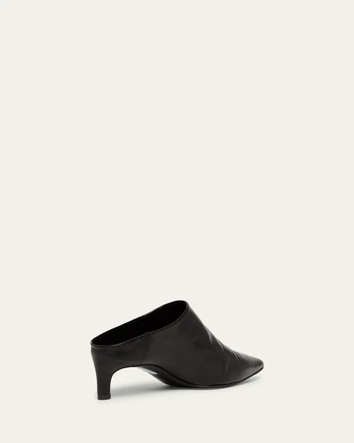 Leather Kitten Mule Pumps - Image 3