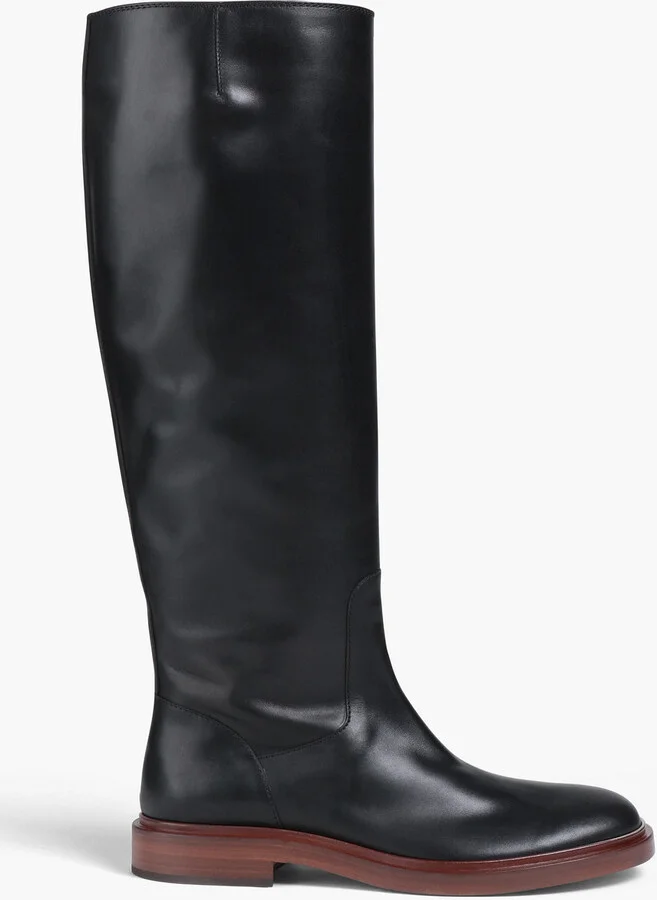Leather knee boots