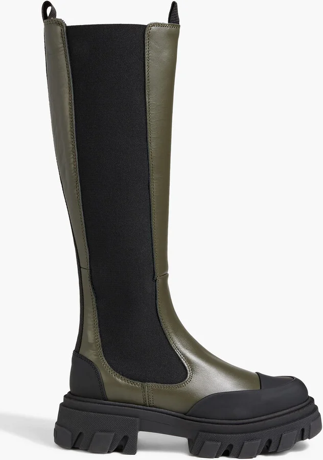 Leather knee boots