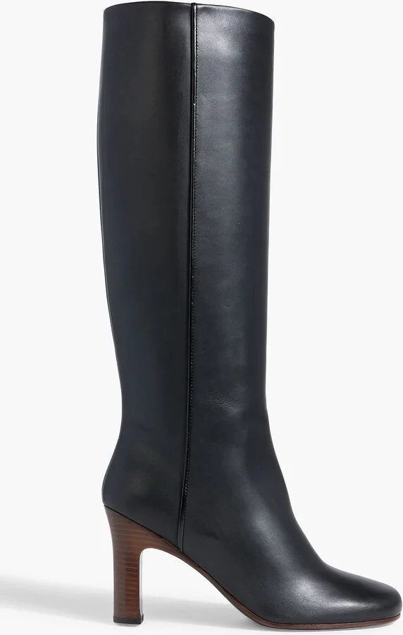 Leather knee boots