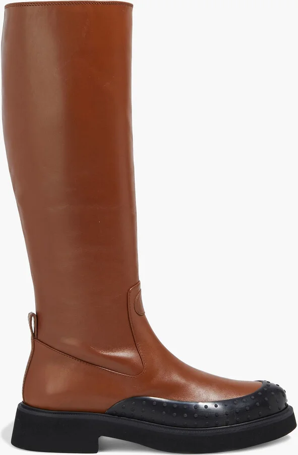 Leather knee boots