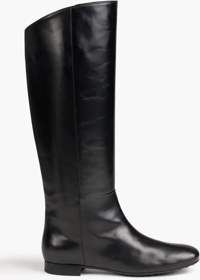Leather knee boots