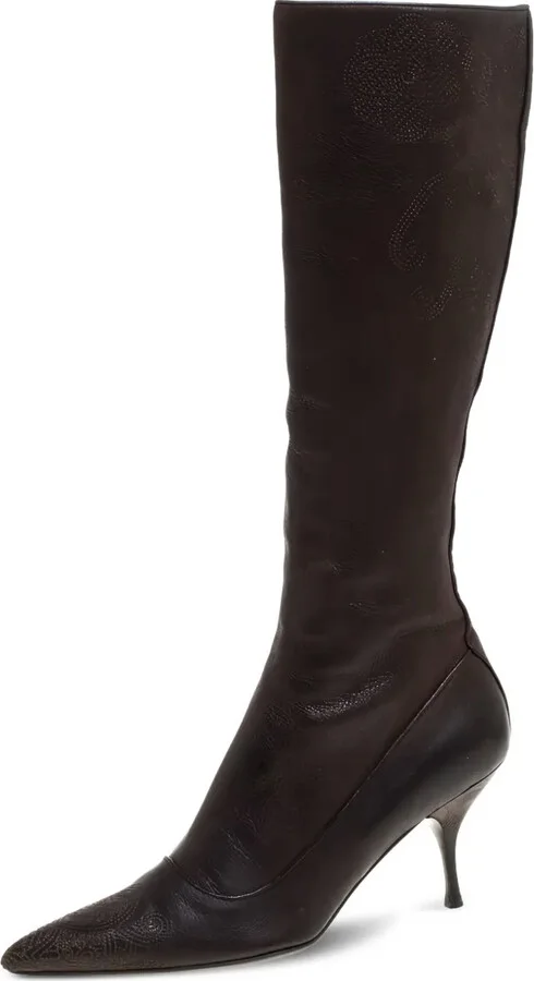 Leather Knee-High Boots - Image 2