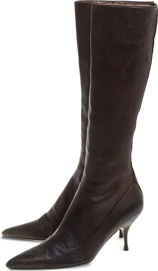 Leather Knee-High Boots - Image 3