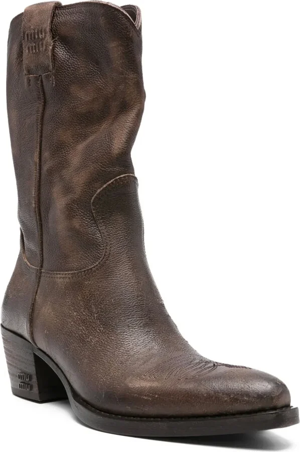 Leather Knee-High Boots - Image 2