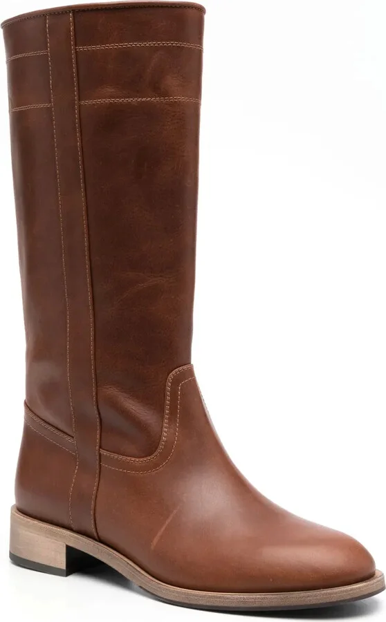 Leather Knee-High Boots - Image 2