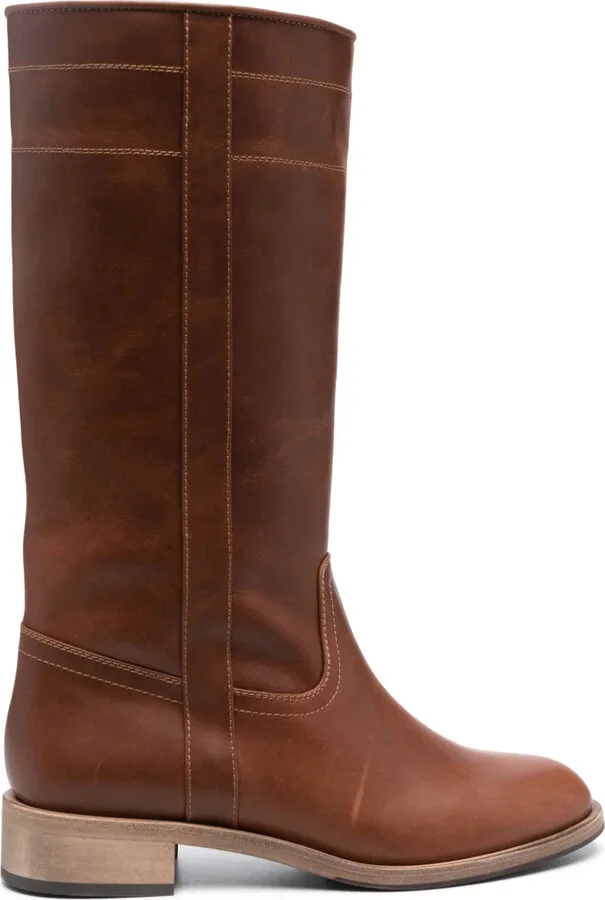 Leather Knee-High Boots