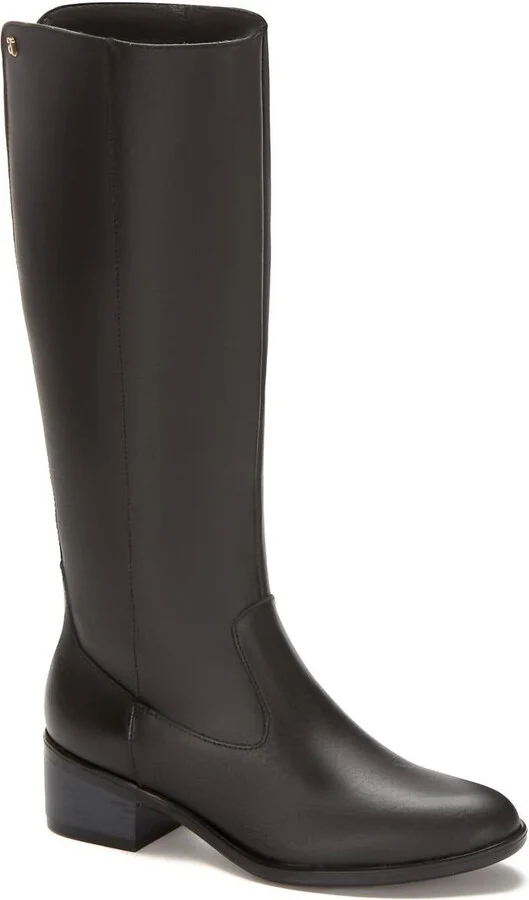 Leather Knee High Boots In Black