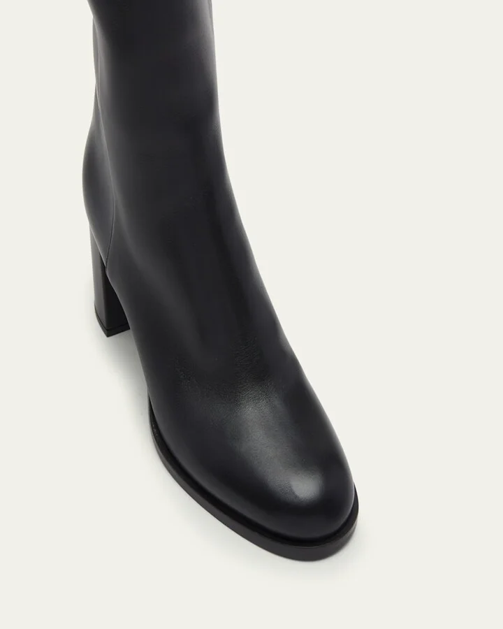 Leather Knee High Boots with V Logo - Image 3