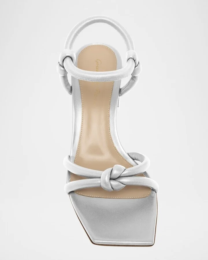 Leather Knot Ankle-Strap Sandals - Image 4