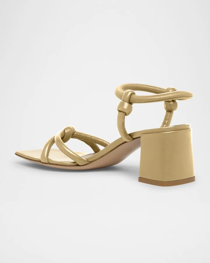 Leather Knot Ankle-Strap Sandals - Image 10