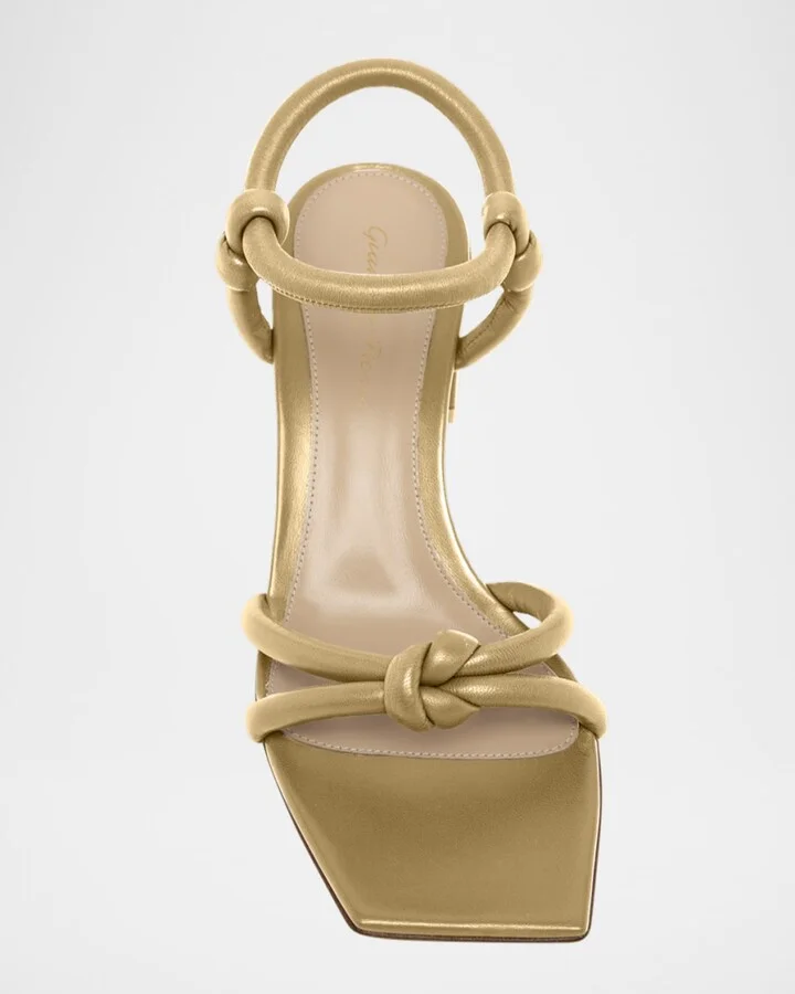 Leather Knot Ankle-Strap Sandals - Image 11
