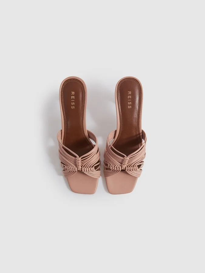 Leather Knot Detail Mules - Image 3