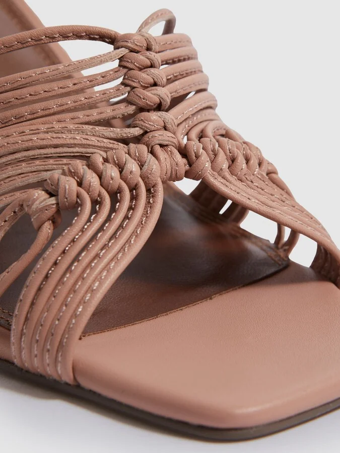 Leather Knot Detail Mules - Image 5
