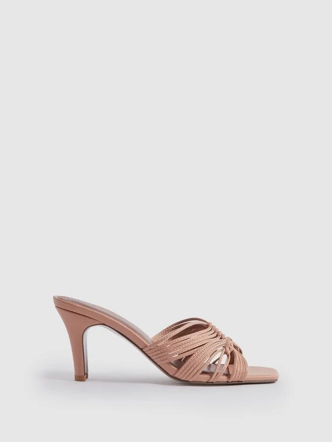 Leather Knot Detail Mules