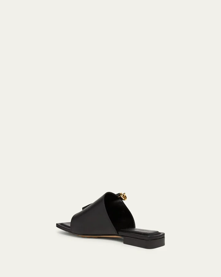 Leather Knot Flat Sandals - Image 2