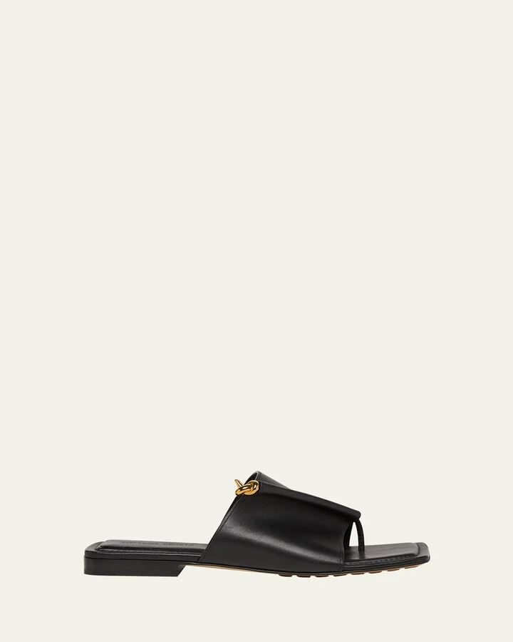Leather Knot Flat Sandals
