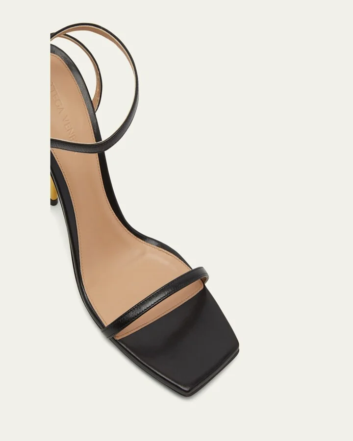 Leather Knot-Heel Ankle-Strap Sandals - Image 4