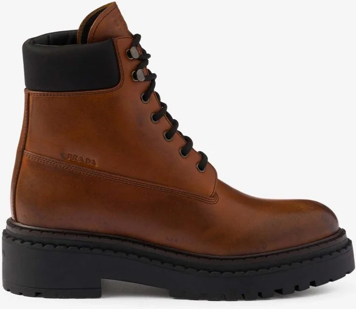 Leather Lace-Up Ankle Boots