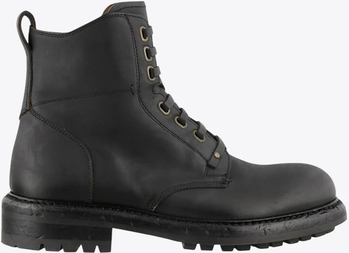Leather Lace-Up Ankle Boots