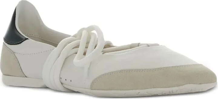 Leather Lace-Up Ballet Flats - Image 2