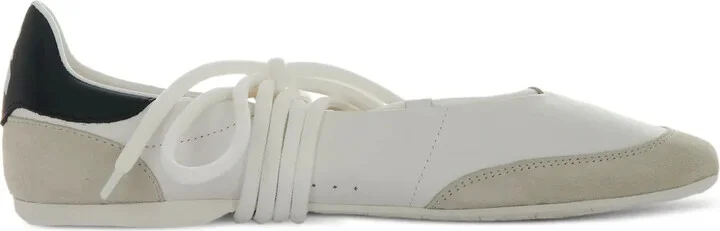 Leather Lace-Up Ballet Flats