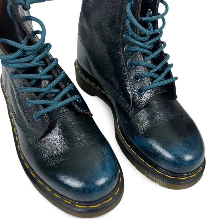 Leather Lace-Up Biker Boots - Image 3