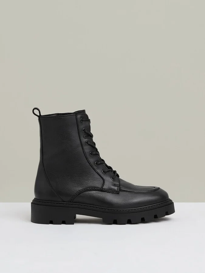 Leather Lace-up Boots