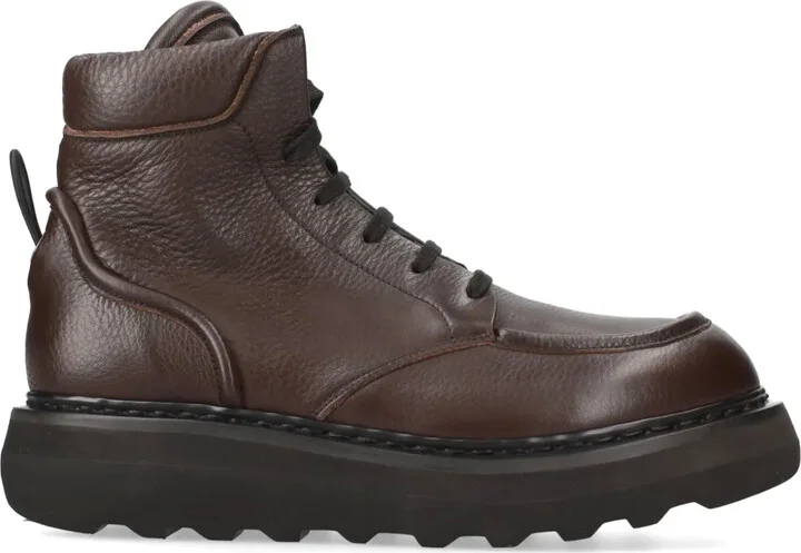 Leather Lace-Up Boots