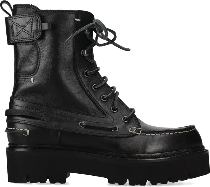 Leather Lace-Up Boots