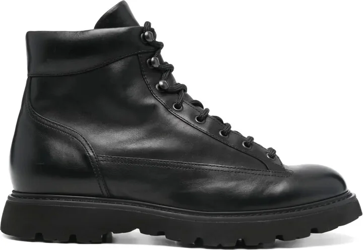 Leather Lace-Up Boots
