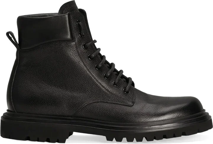 Leather Lace-Up Boots
