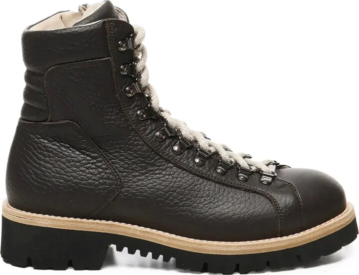 Leather Lace-Up Boots