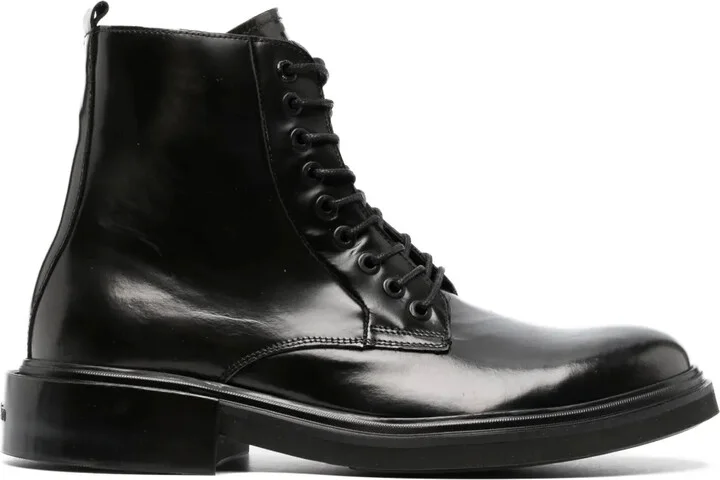 Leather Lace-Up Boots