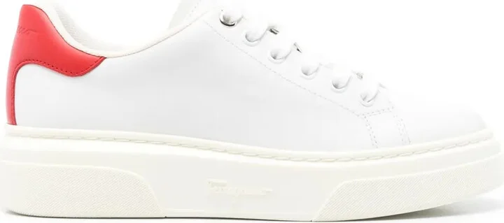 Leather Lace-Up Low-Top Sneakers