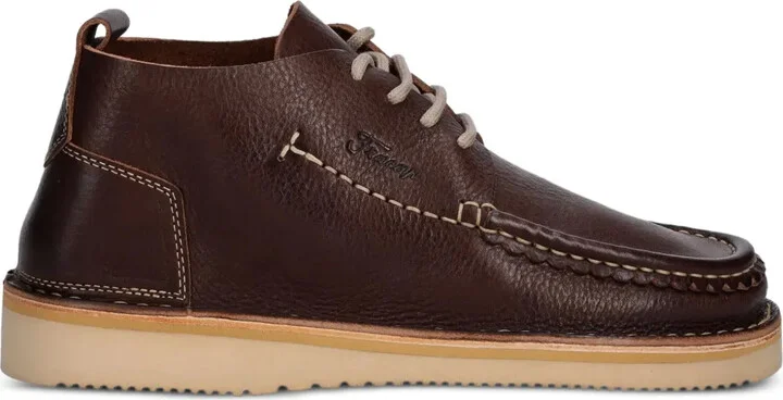 Leather Lace-Up Moccasin Boots